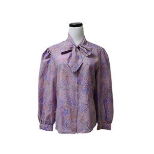 VTG 70s SHIRTSTOP pussycat bow long sleeve shirt